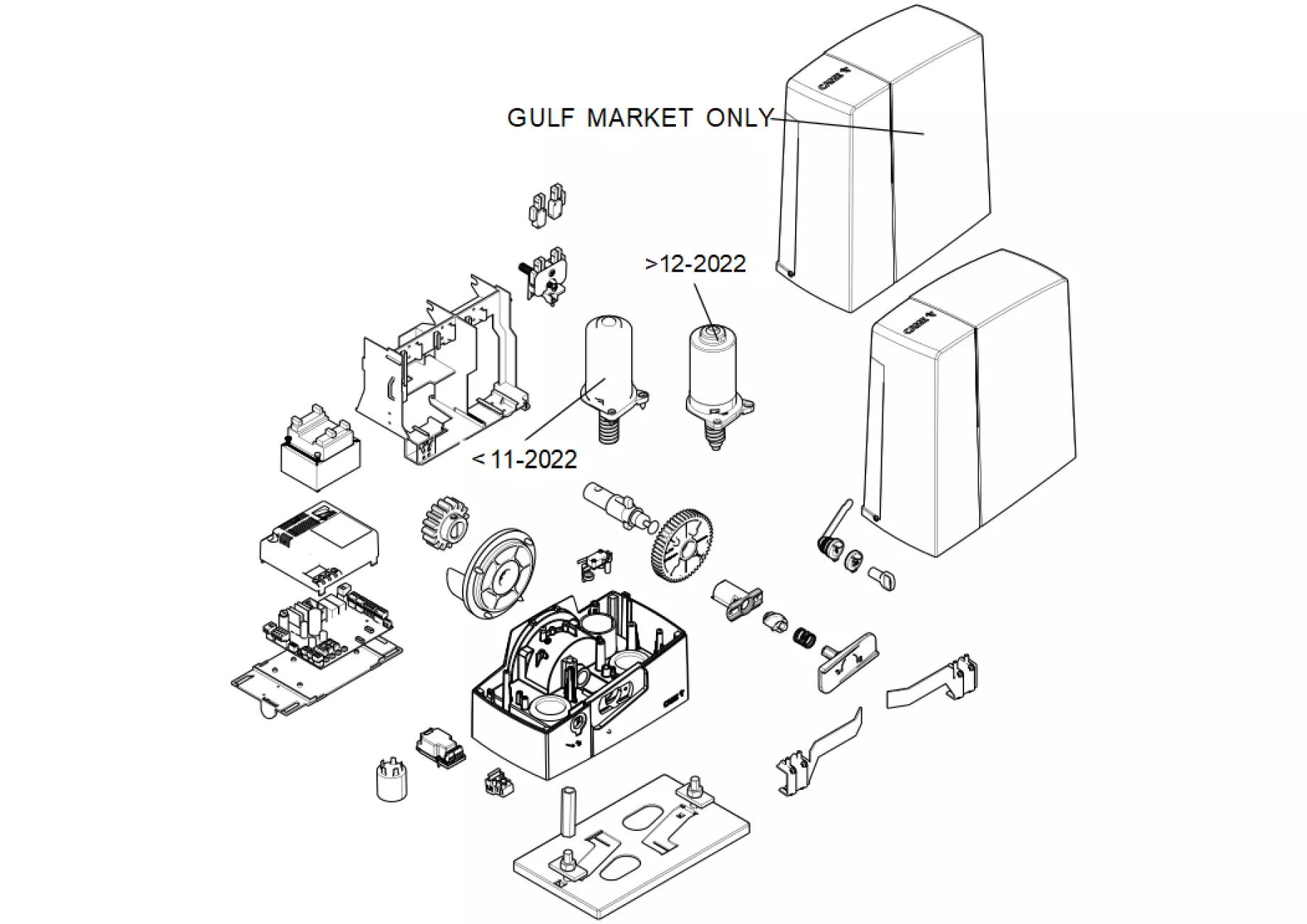 Szervizalkatrészek, vezetési séma CAME Came BXV04AGF BXV04ALF