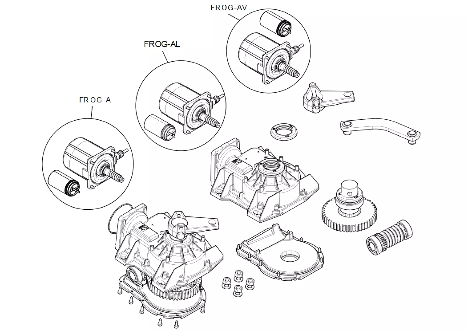 Szervizalkatrészek, vezetési séma CAME Came Frog-A