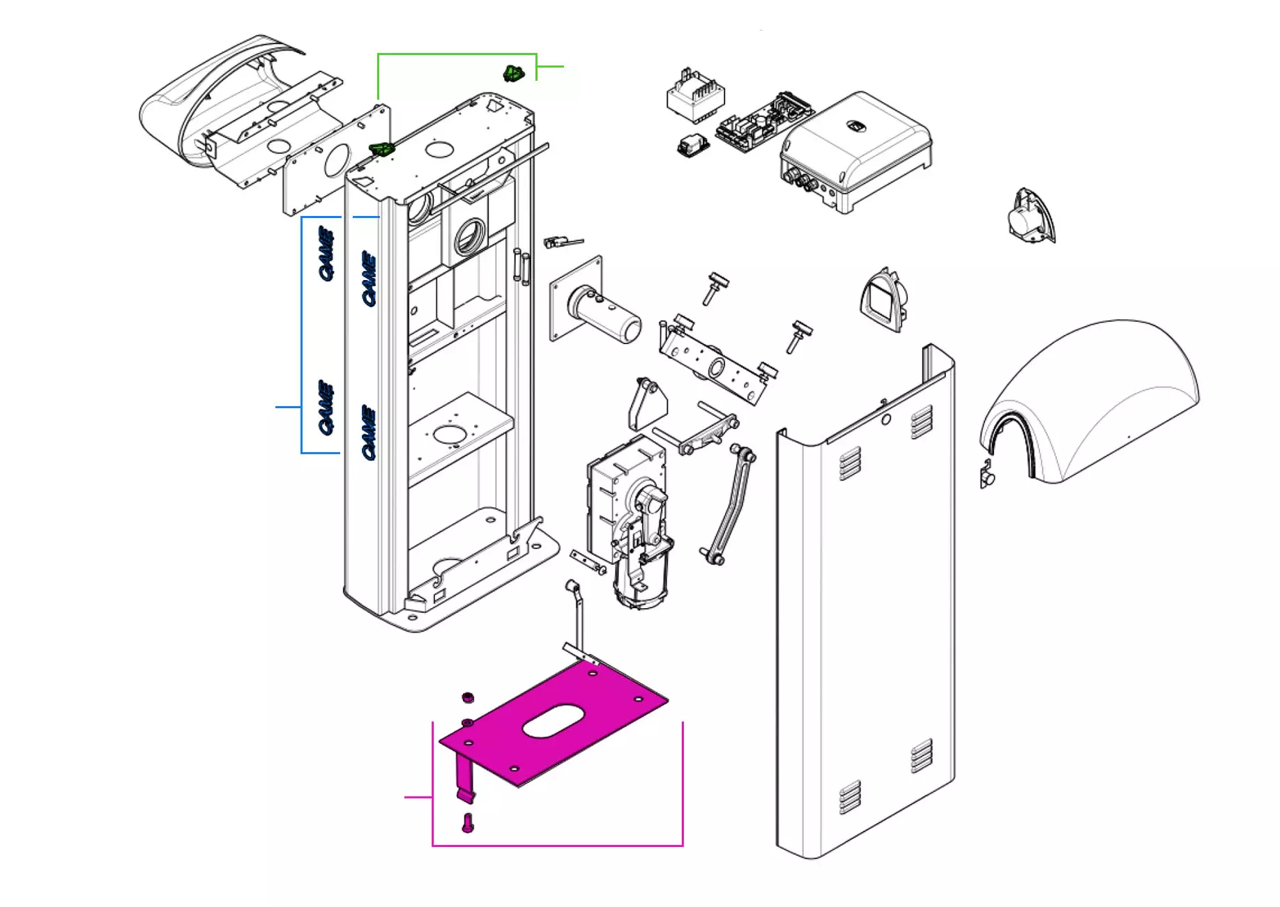 Szervizalkatrészek, vezetési séma CAME Came Gard 8 G2080EZC