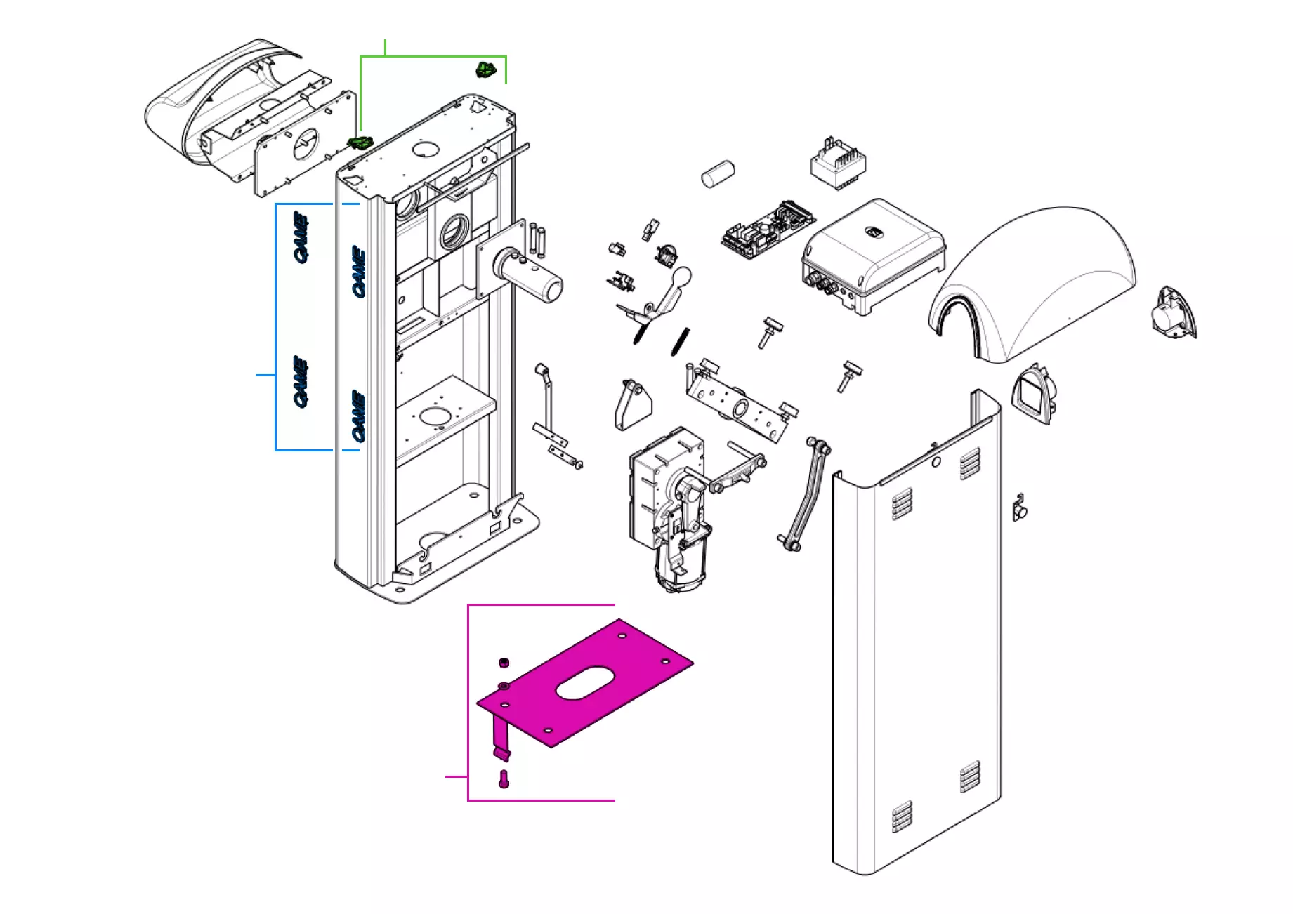 Szervizalkatrészek, vezetési séma CAME Came Gard 8 G2081Z