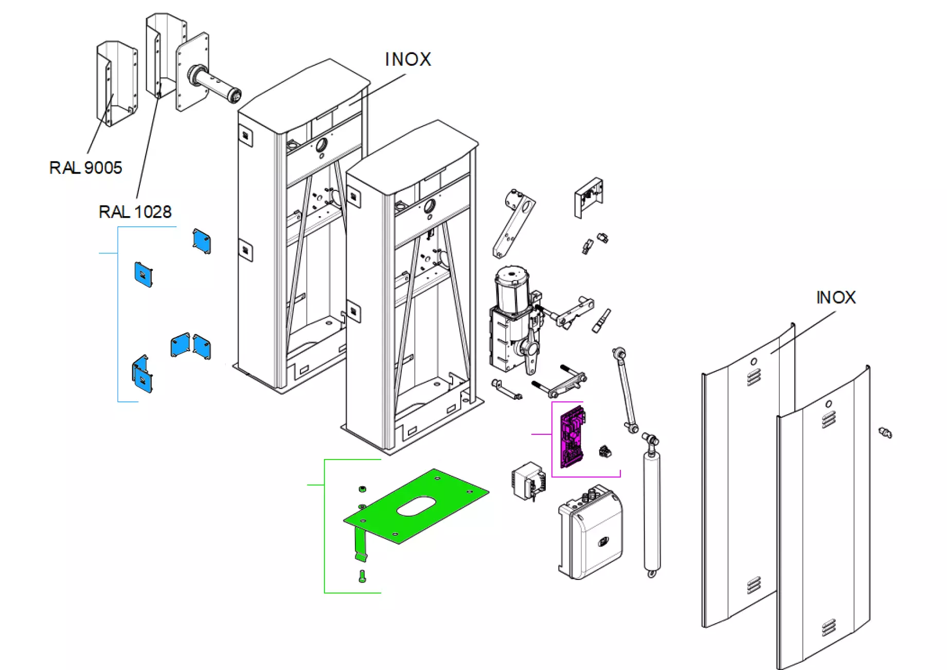 Szervizalkatrészek, vezetési séma CAME Came Gard G6500 G6501 V.1