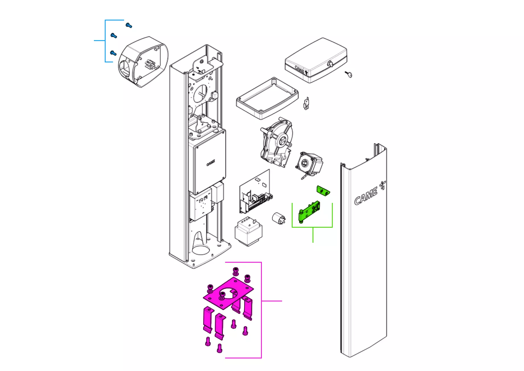 Szervizalkatrészek, vezetési séma CAME Came Gard GPT40AGS