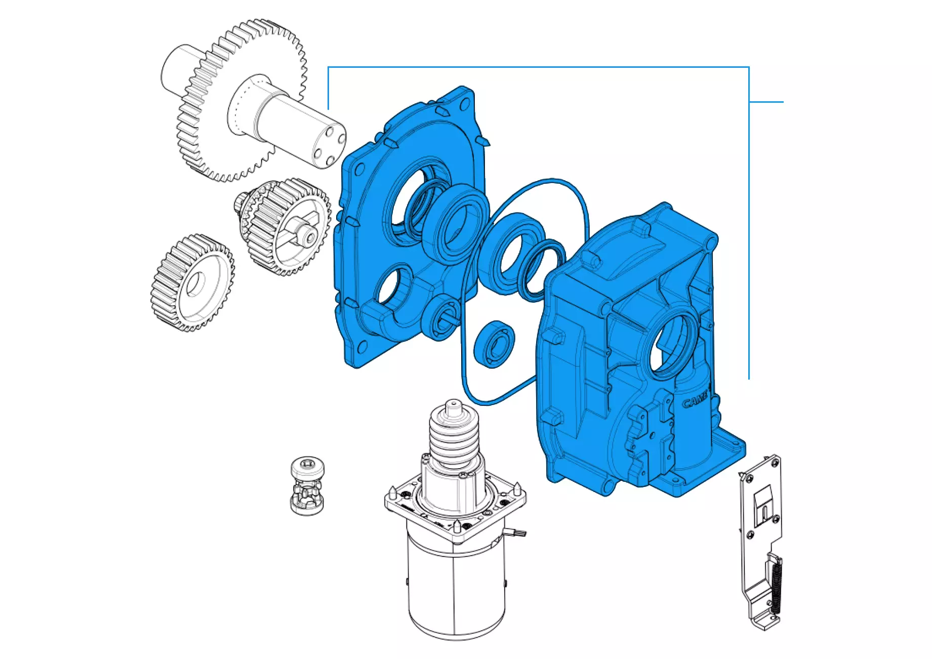 Szervizalkatrészek, vezetési séma CAME Came LS4 LT4 hajtóműves motor