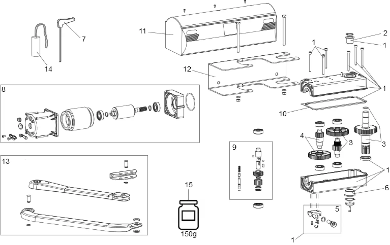 Szervizalkatrészek, vezetési séma FAAC Faac 390 230V