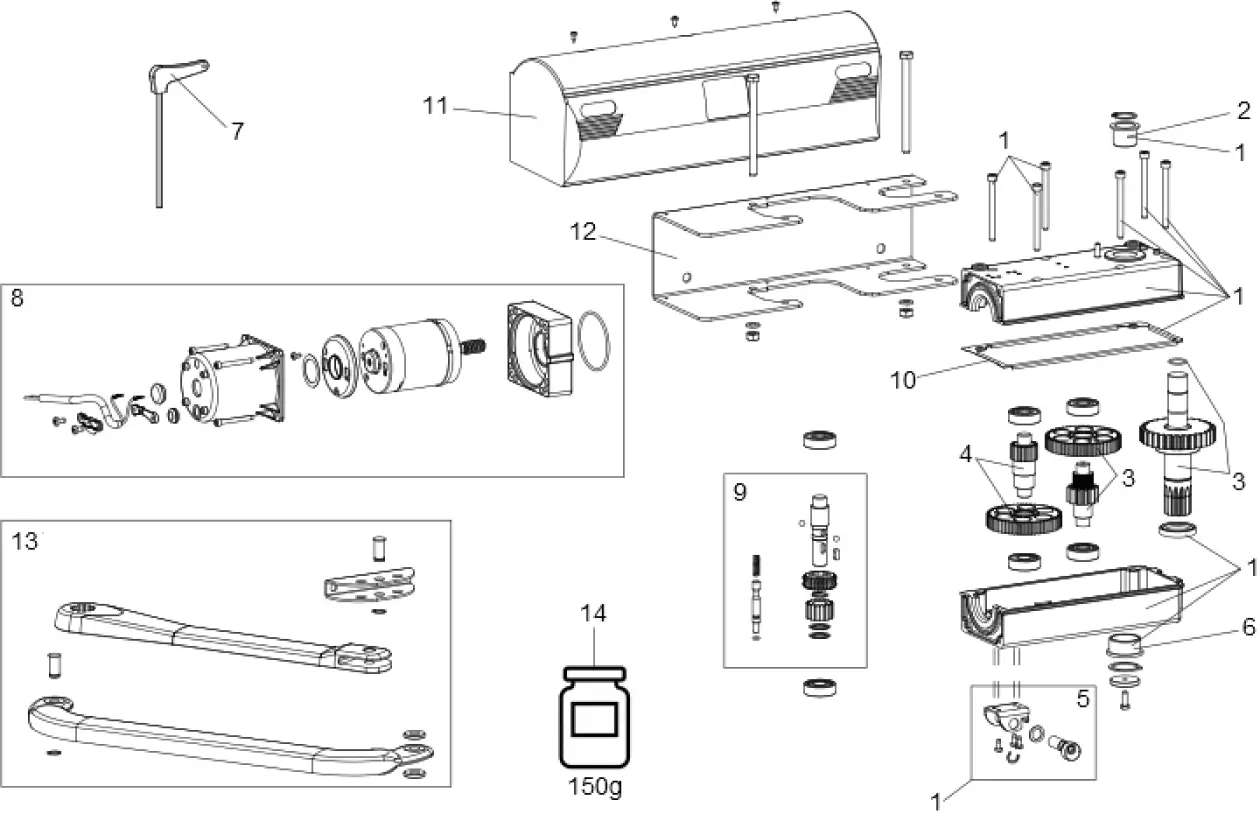 Szervizalkatrészek, vezetési séma FAAC Faac 390 24V