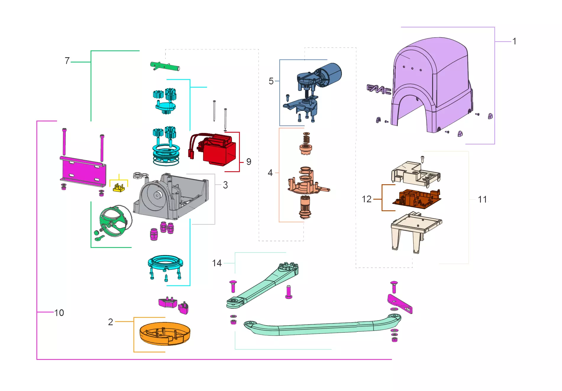 Szervizalkatrészek, vezetési séma FAAC Faac 391