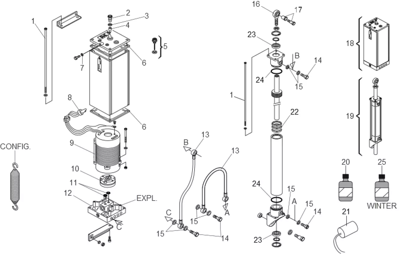 Szervizalkatrészek, vezetési séma FAAC Faac 615 BPR STD 2