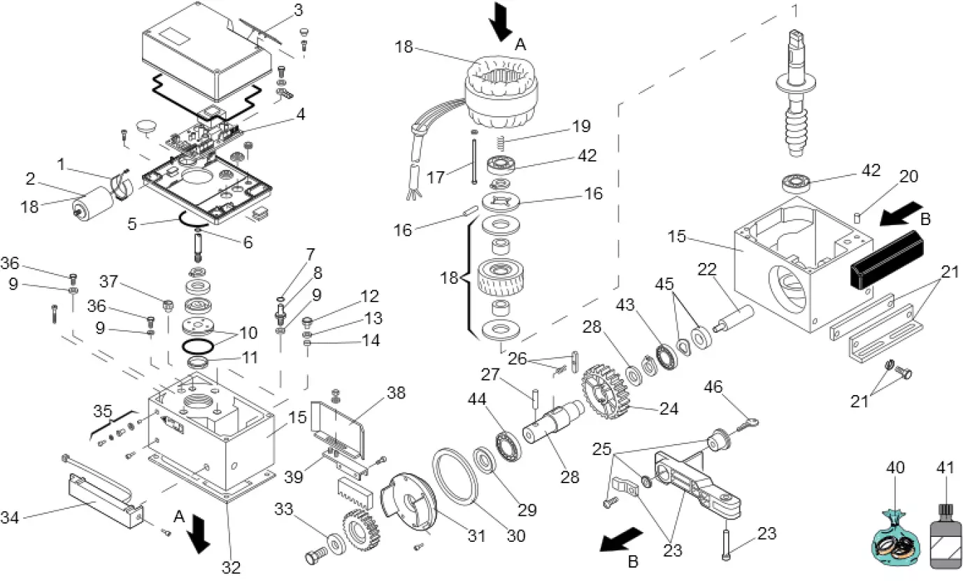 Szervizalkatrészek, vezetési séma FAAC Faac 746 EMC