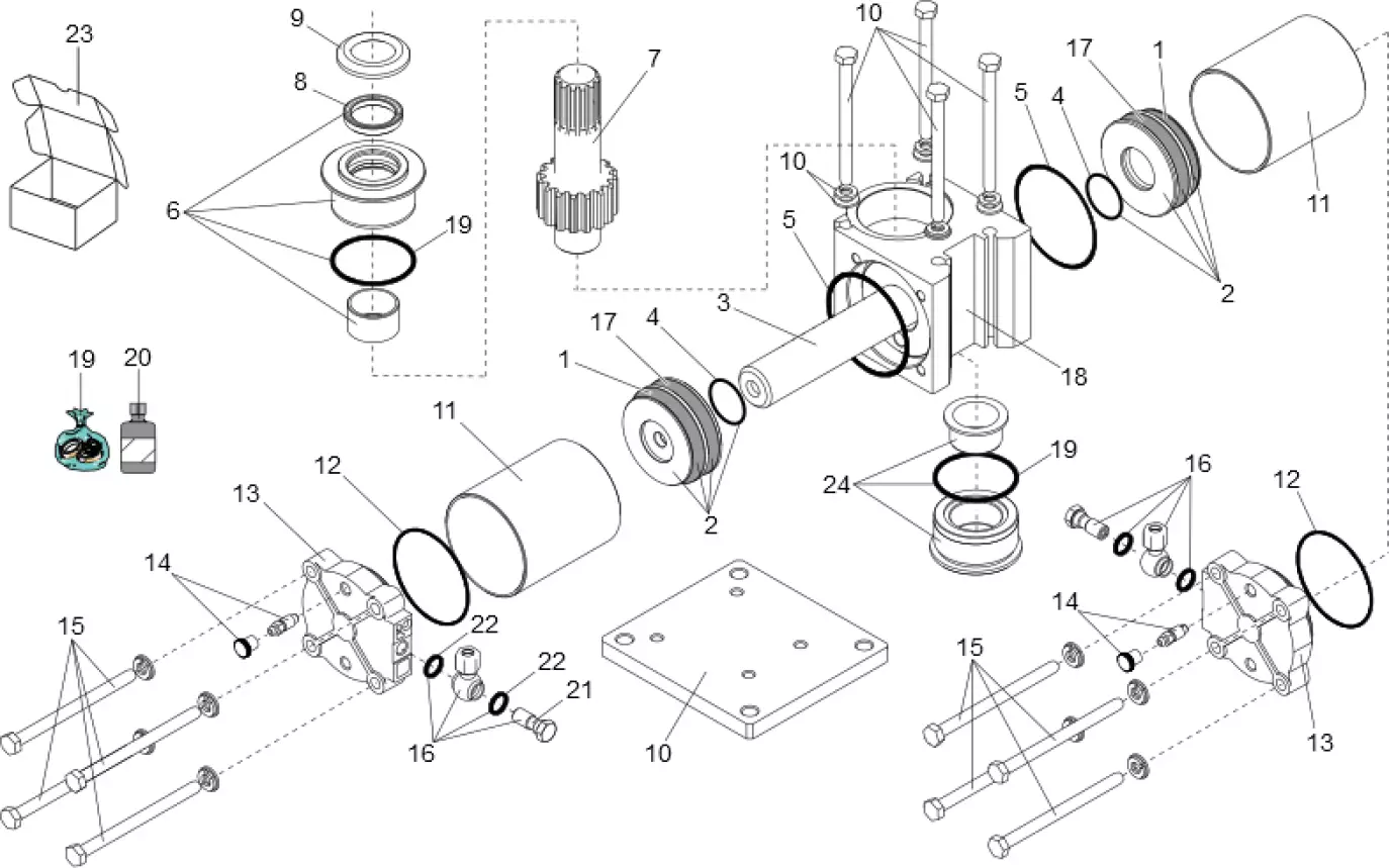 Szervizalkatrészek, vezetési séma FAAC Faac 750 100 CP Martinetto