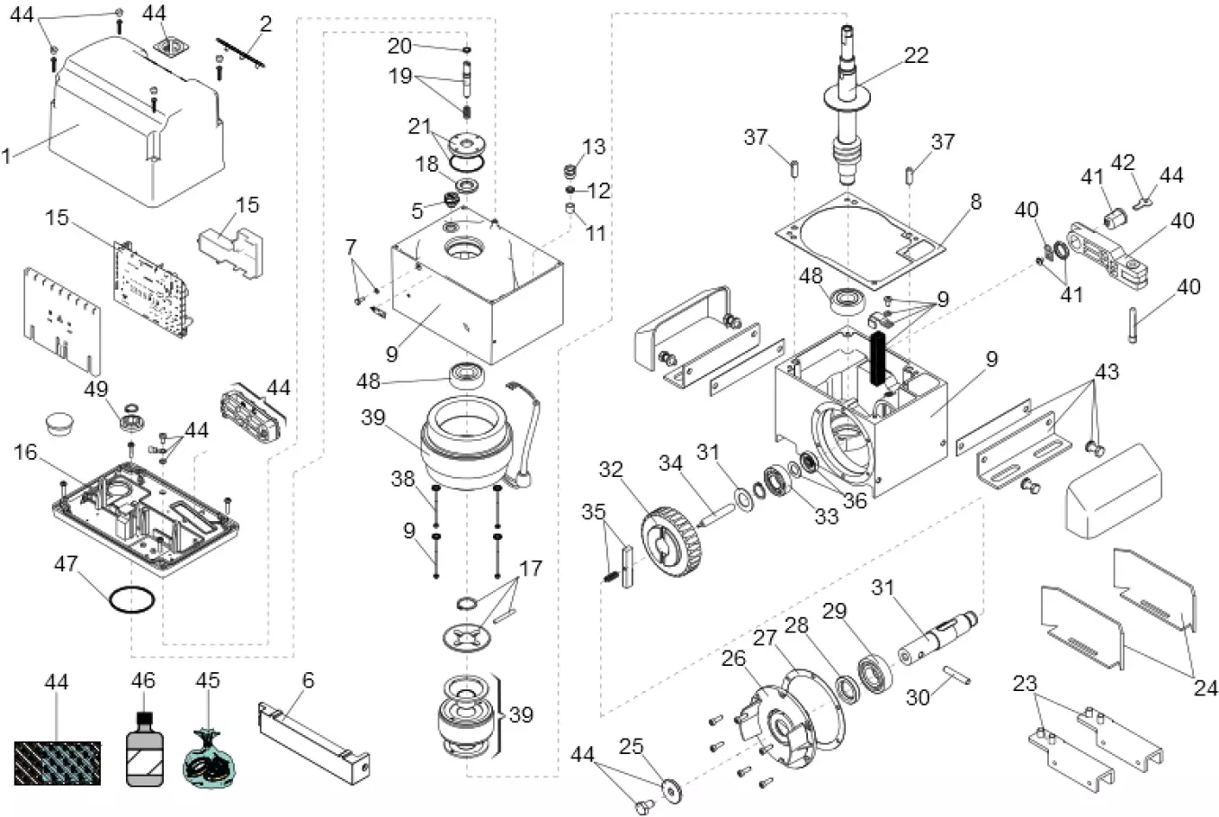 Szervizalkatrészek, vezetési séma FAAC Faac 844 ER 3PH