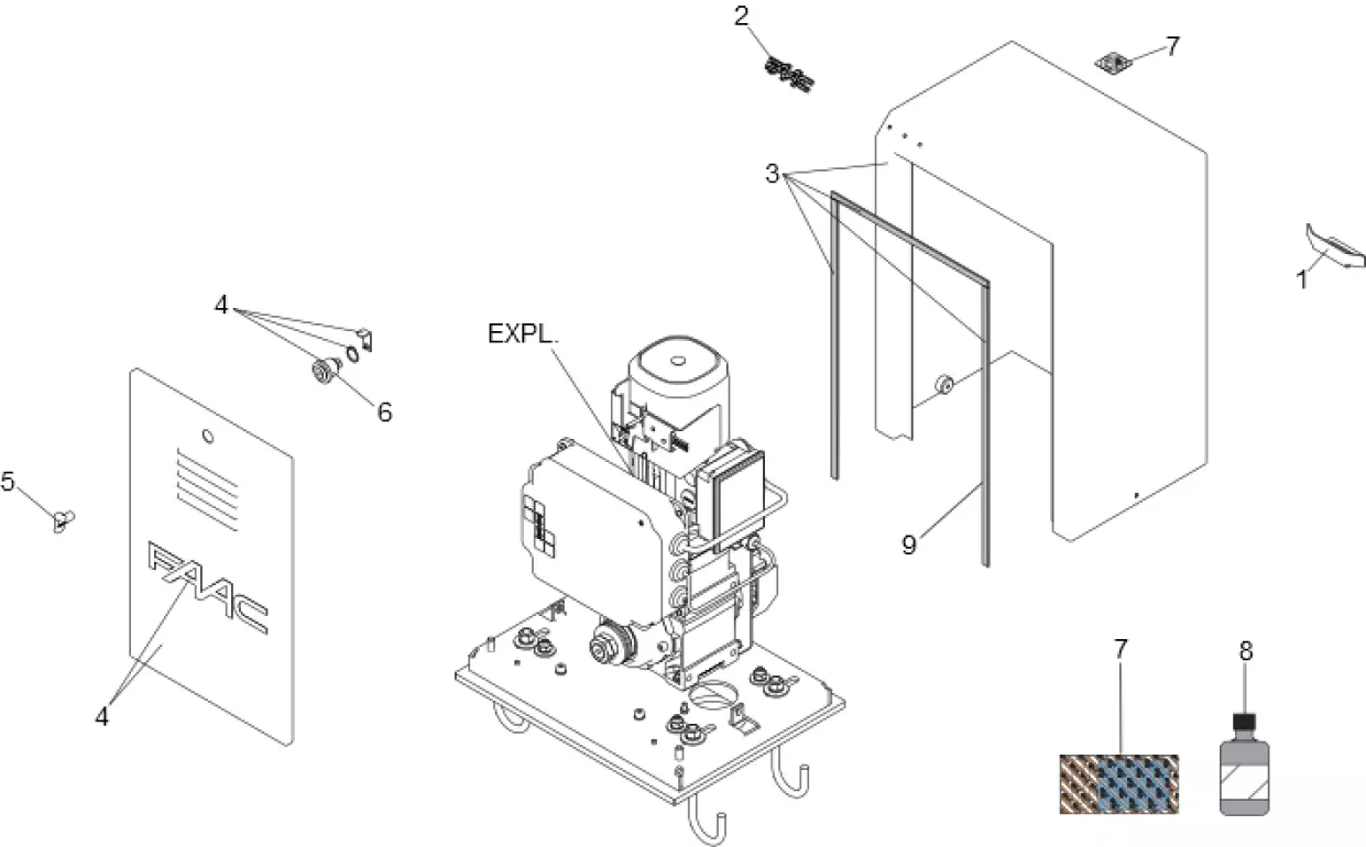 Szervizalkatrészek, vezetési séma FAAC Faac 884 MC 3PH