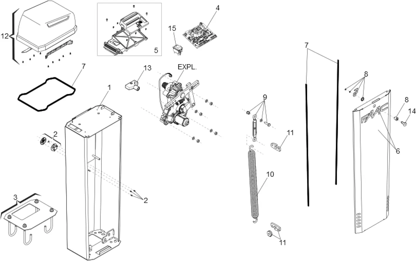 Szervizalkatrészek, vezetési séma FAAC Faac B614 UL