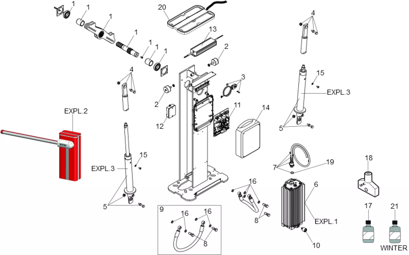 Szervizalkatrészek, vezetési séma FAAC Faac B680H