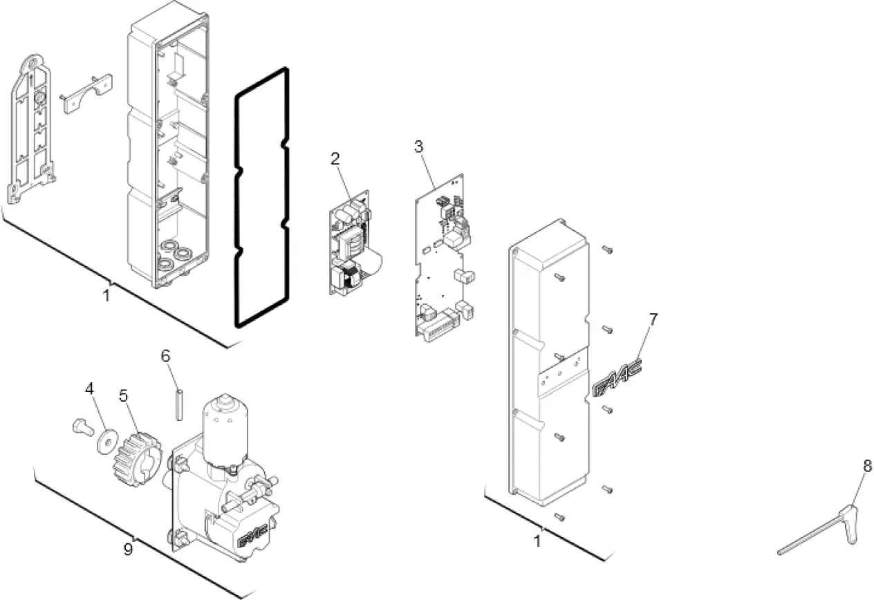 Szervizalkatrészek, vezetési séma FAAC Faac C4000I