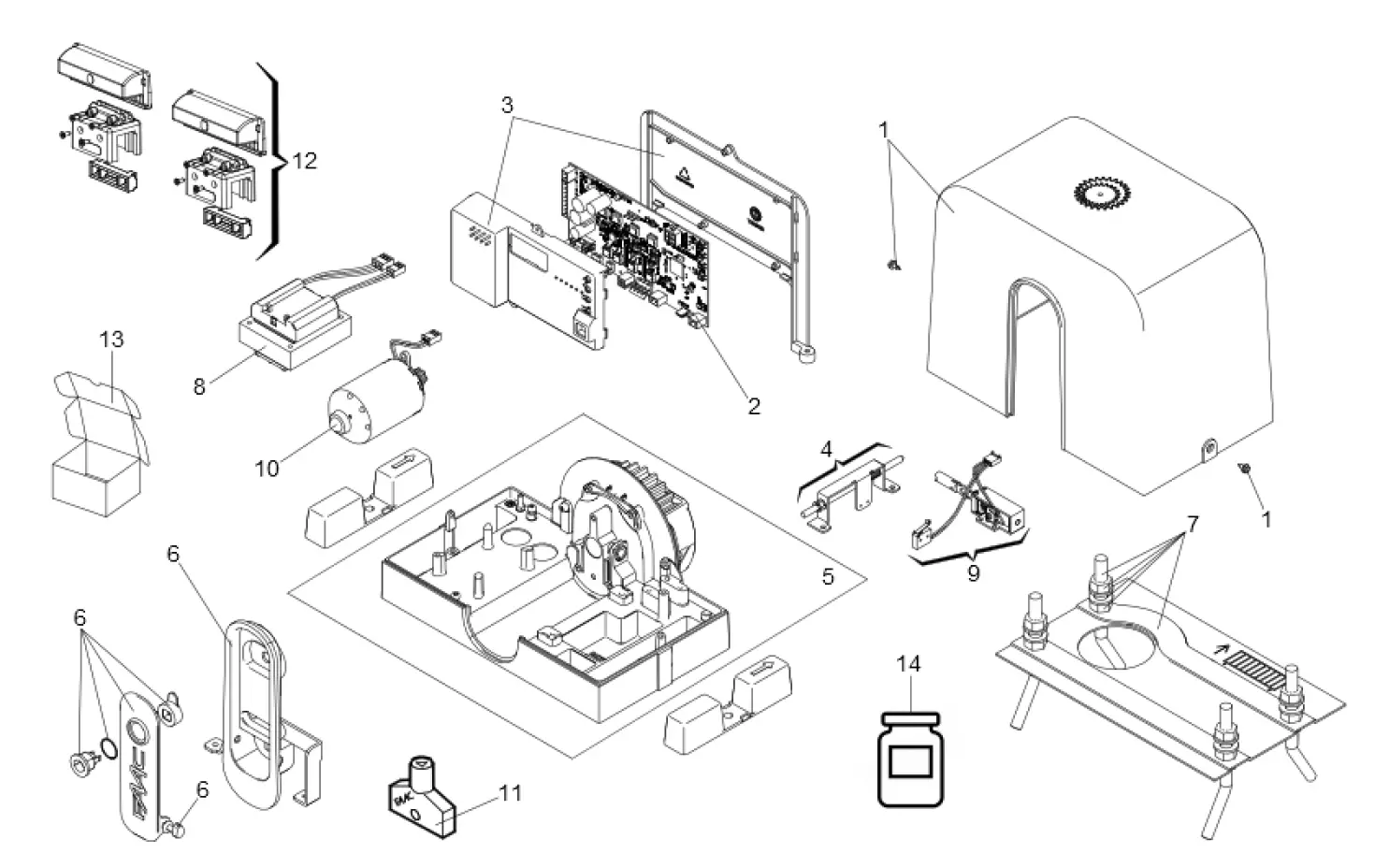 Szervizalkatrészek, vezetési séma FAAC Faac C720