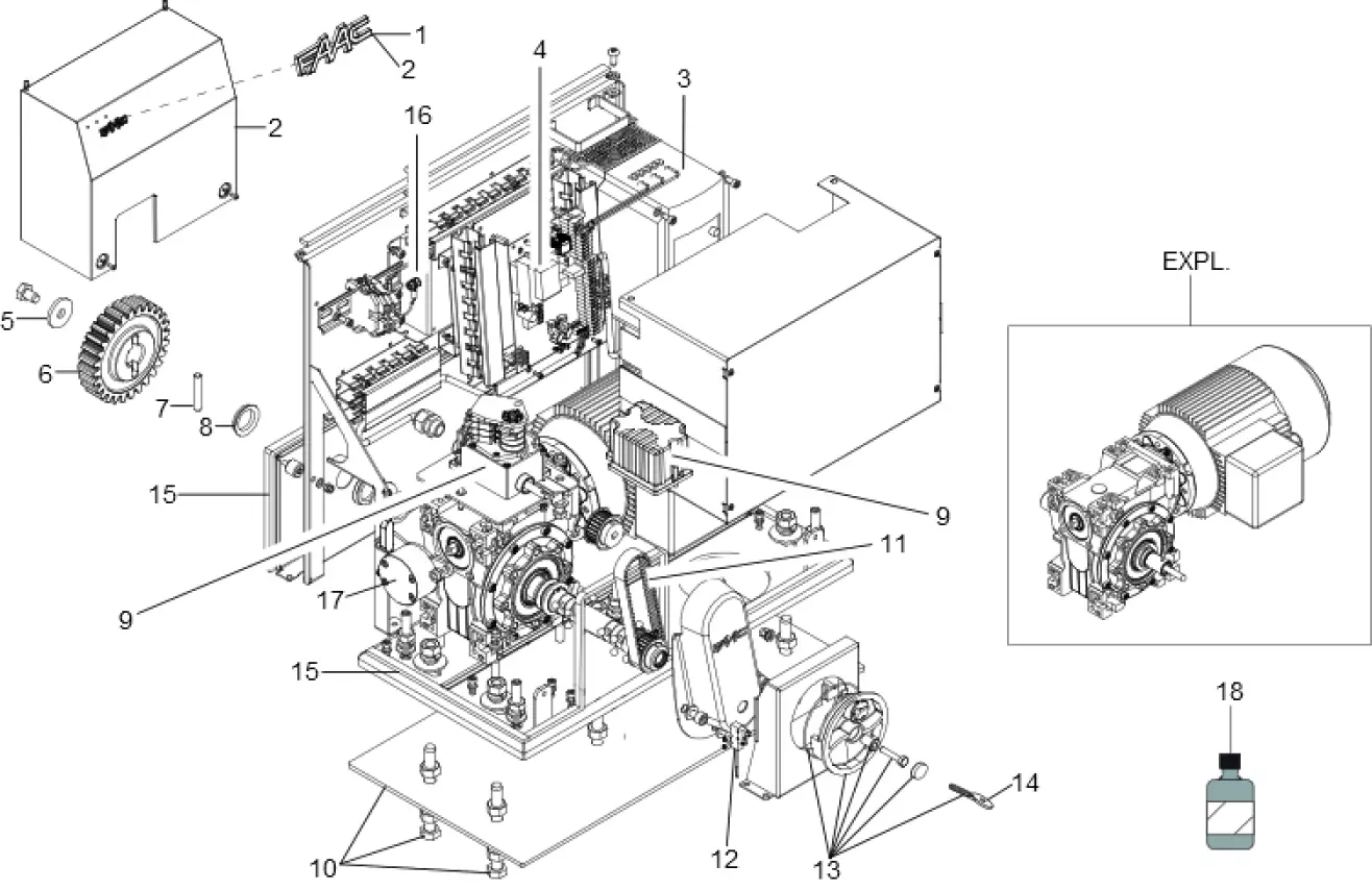 Szervizalkatrészek, vezetési séma FAAC Faac C850