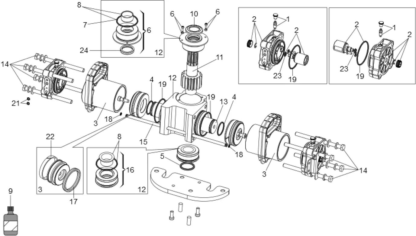 Szervizalkatrészek, vezetési séma FAAC Faac S800 100