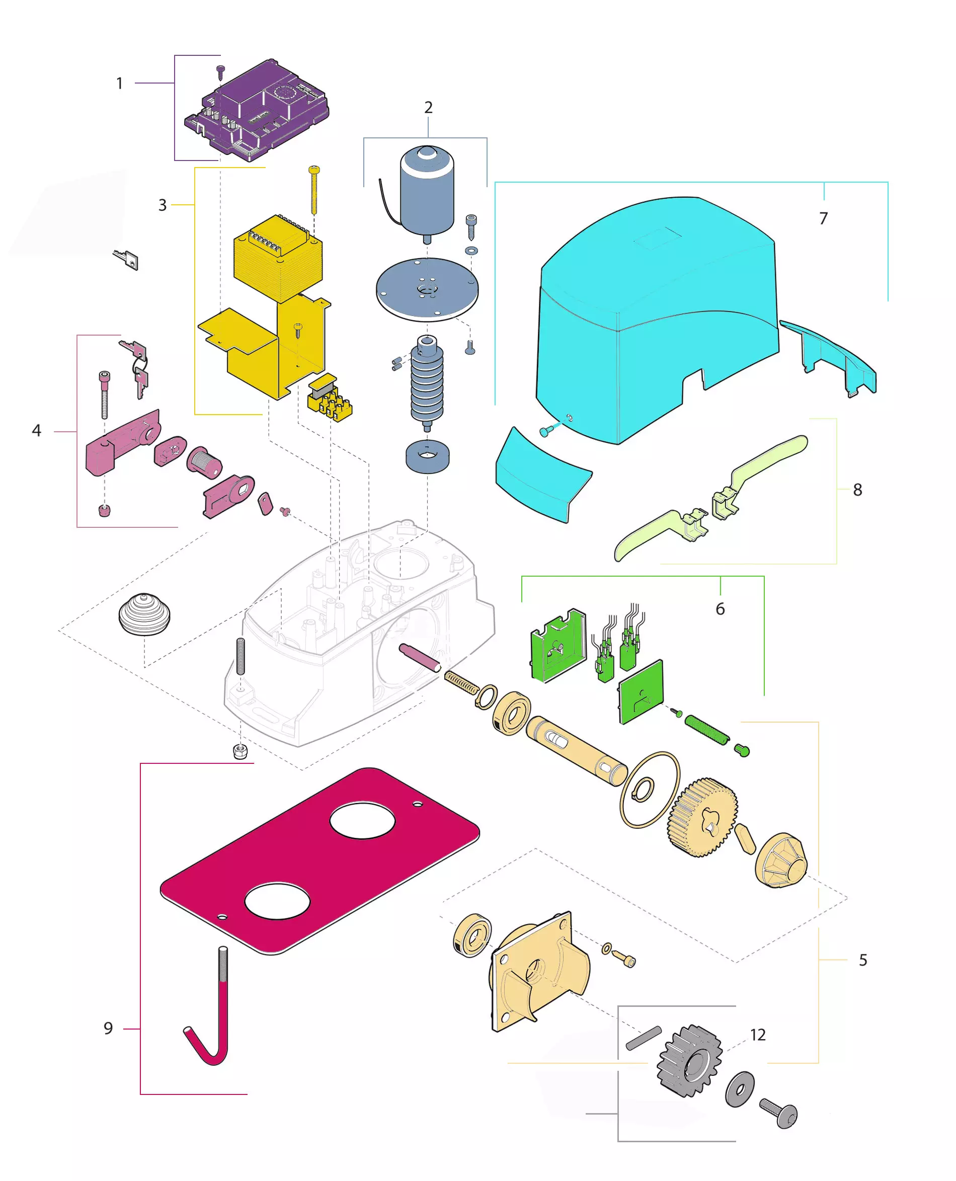 Szervizalkatrészek, vezetési séma KINGgates KINGgates Dynamos 24V 600F