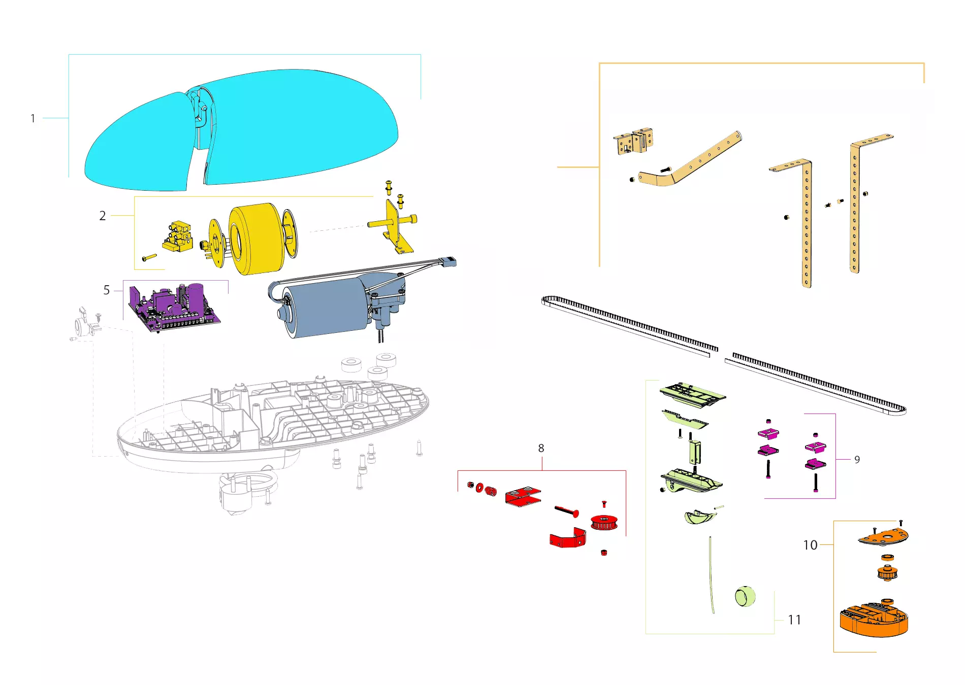 Szervizalkatrészek, vezetési séma KINGgates KINGgates Elevo 1000