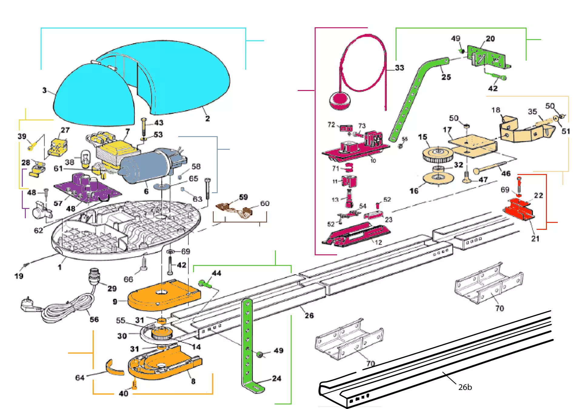 Szervizalkatrészek, vezetési séma KINGgates KINGgates OVO 550