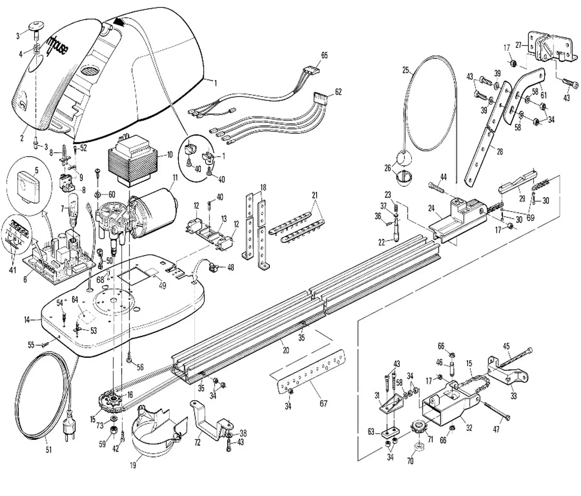 Szervizalkatrészek, vezetési séma Mhouse Mhouse GDS