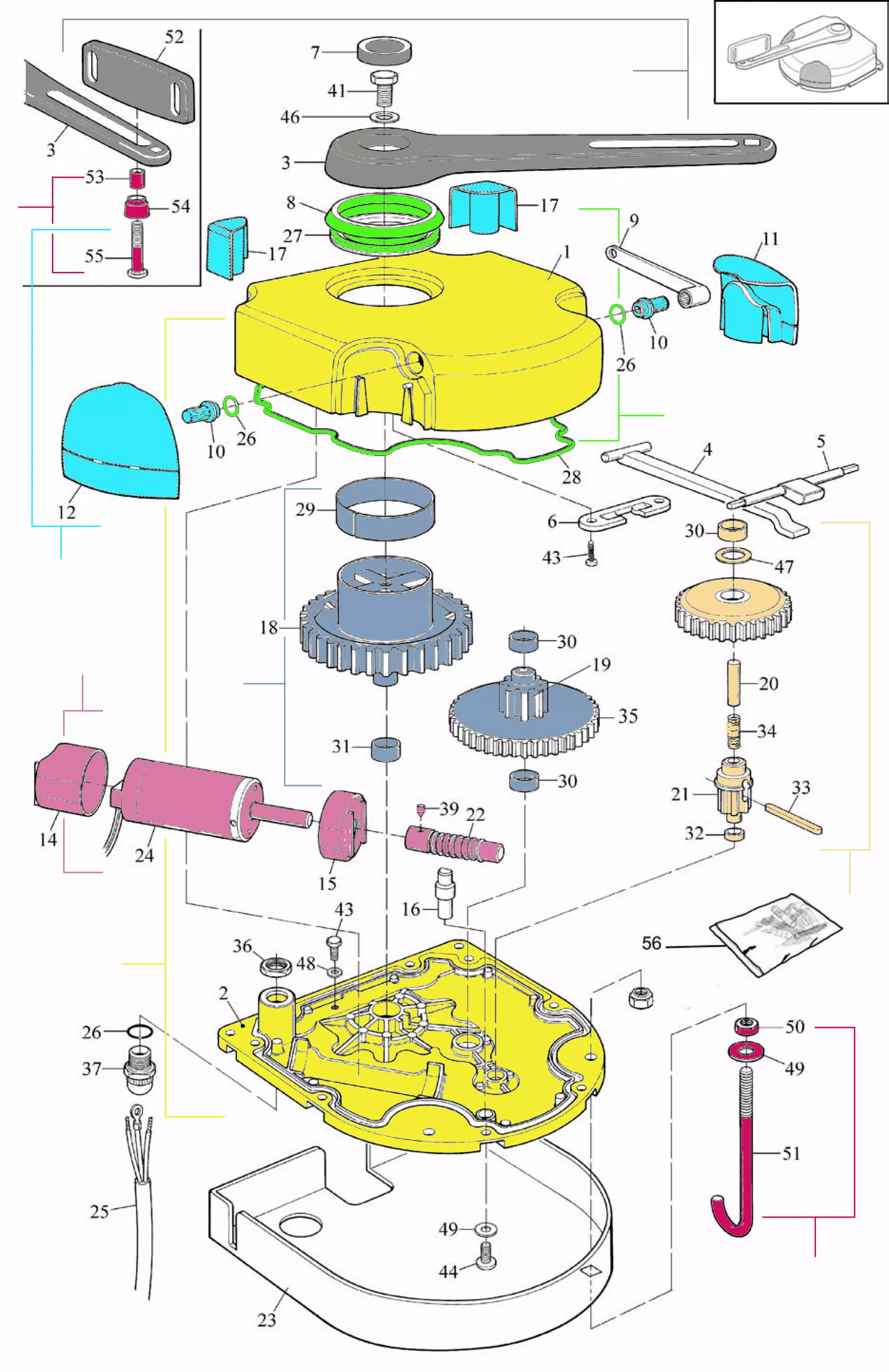 Szervizalkatrészek, vezetési séma Mhouse Mhouse WU2S