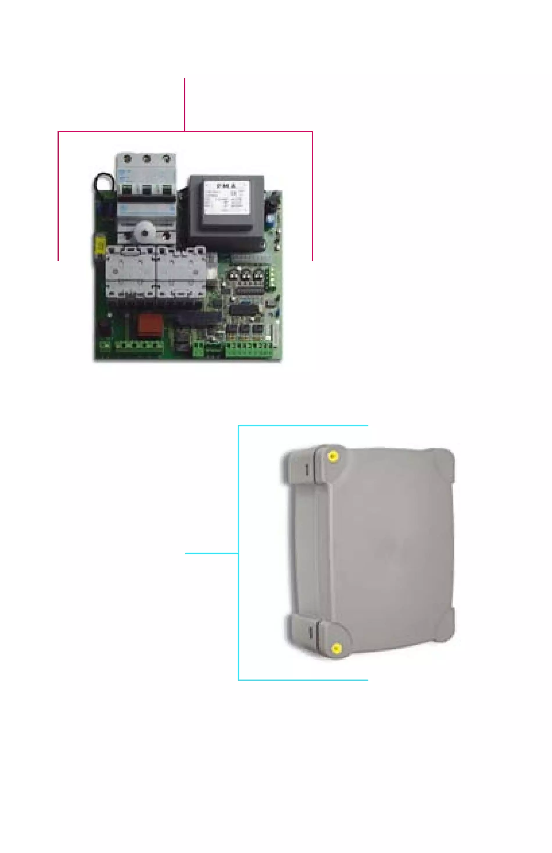 Szervizalkatrészek, vezetési séma Nice Nice A500 vezérlőegység