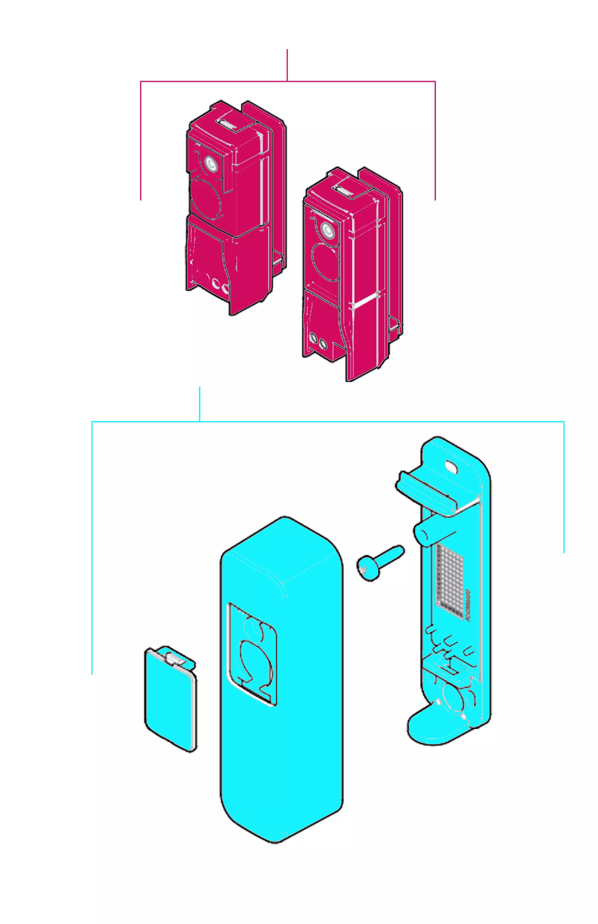 Szervizalkatrészek, vezetési séma Nice Nice EPSAB fotocella