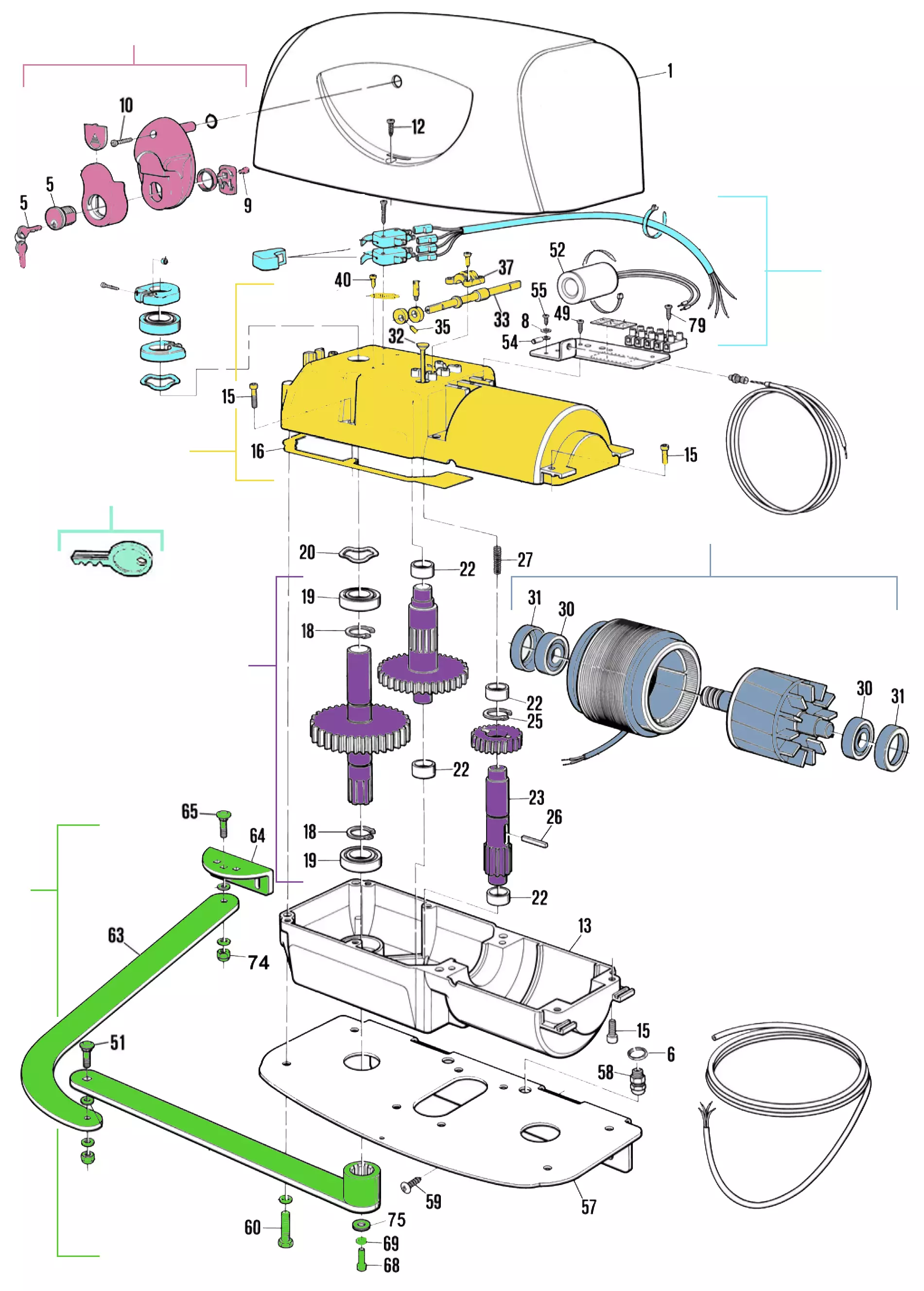 Szervizalkatrészek, vezetési séma Nice Nice Hyppo 7005 (HY7005)