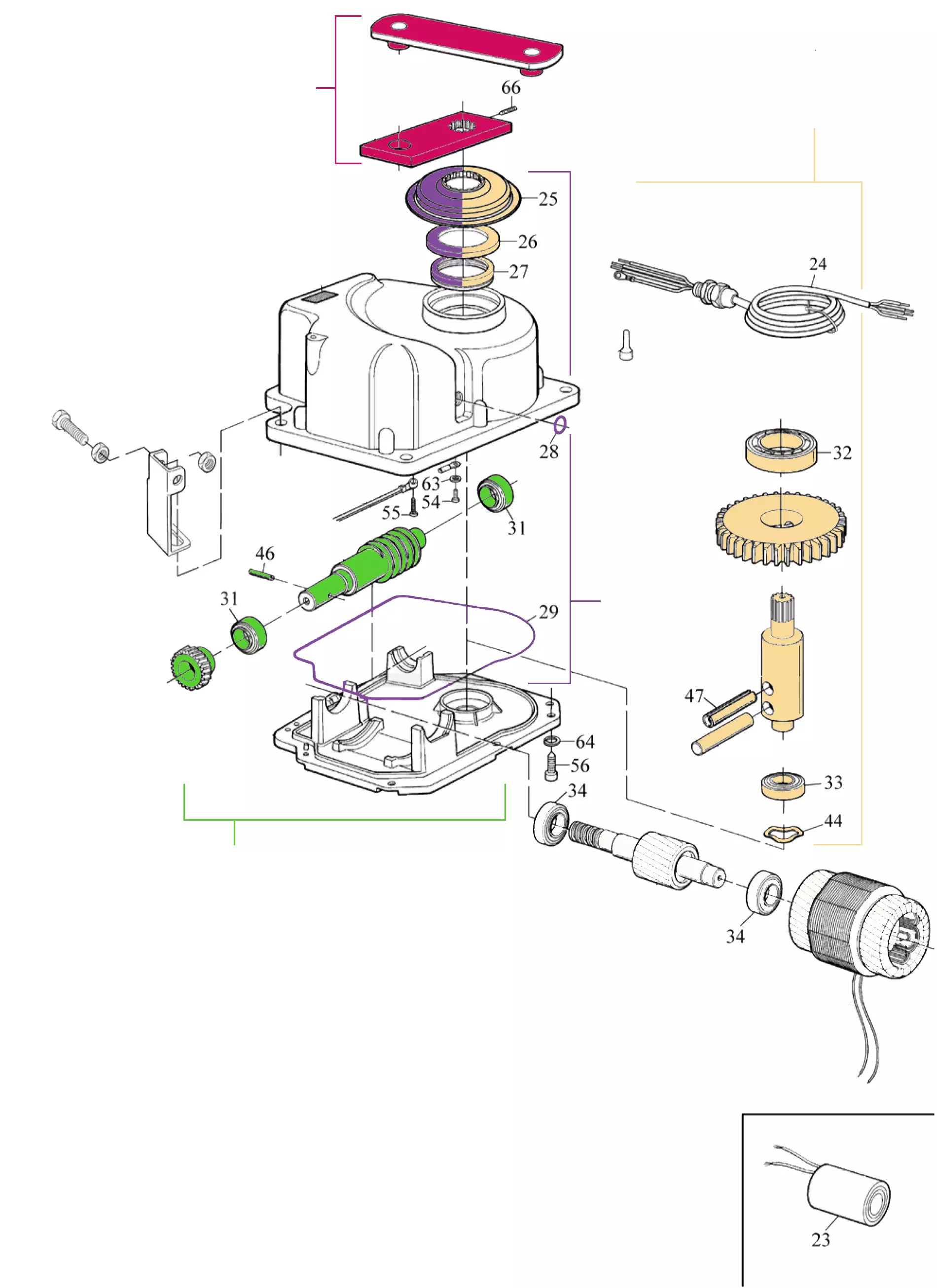 Szervizalkatrészek, vezetési séma Nice Nice M-Fab (ME3000)