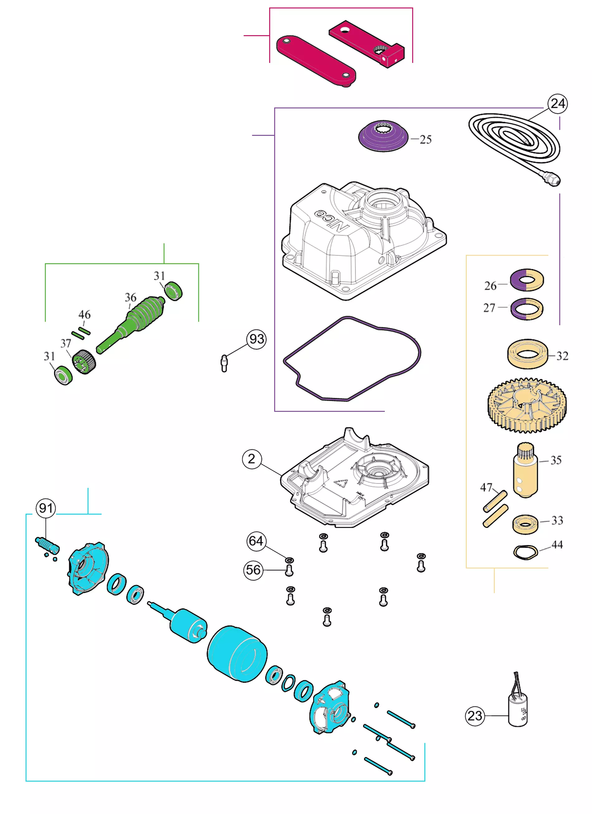 Szervizalkatrészek, vezetési séma Nice Nice M-Fab (ME3000R01) 