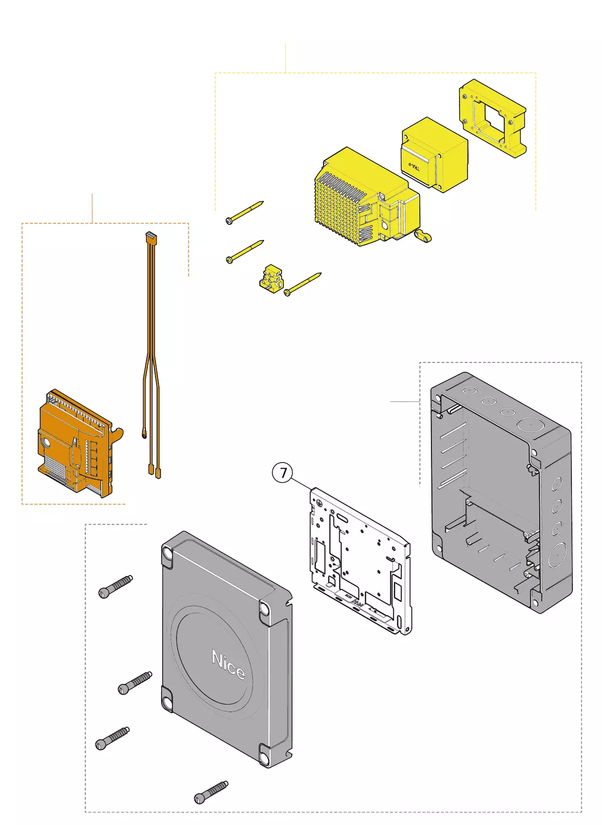 Szervizalkatrészek, vezetési séma Nice Nice MC424L R10 vezérlőegység