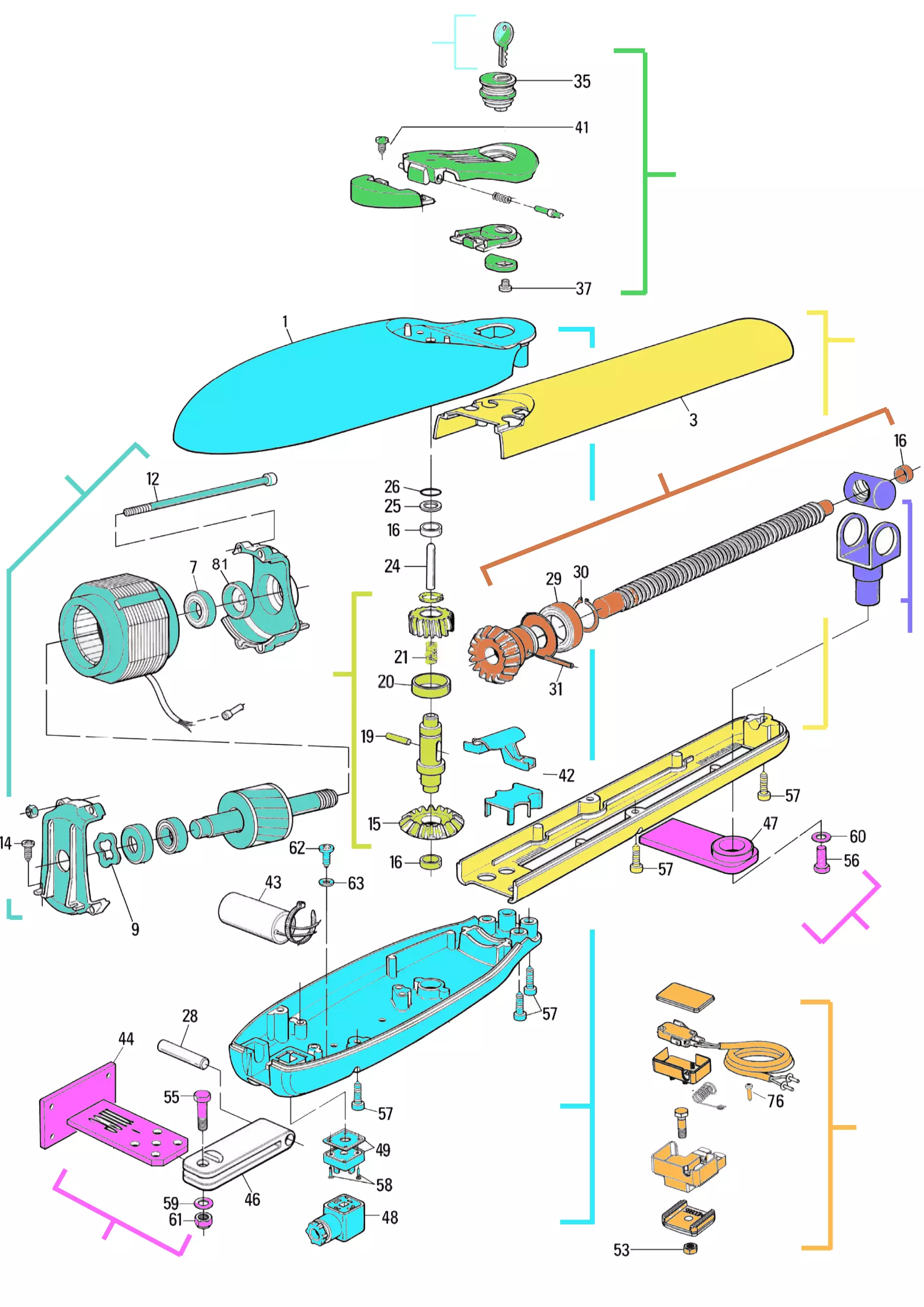 Szervizalkatrészek, vezetési séma Nice Nice Moby 4005 (MB4005)