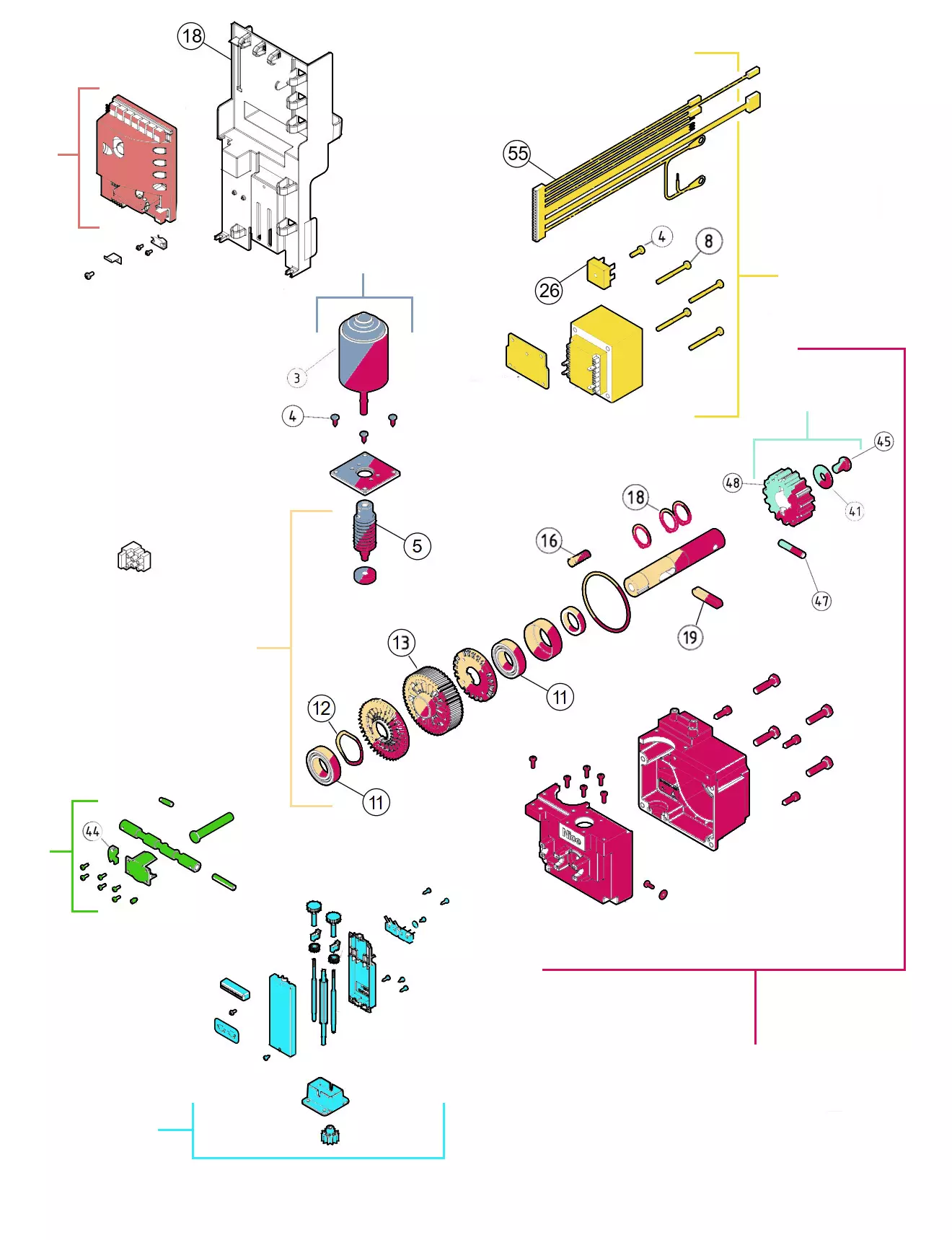 Szervizalkatrészek, vezetési séma Nice Nice Naked R10 (NKSL400)