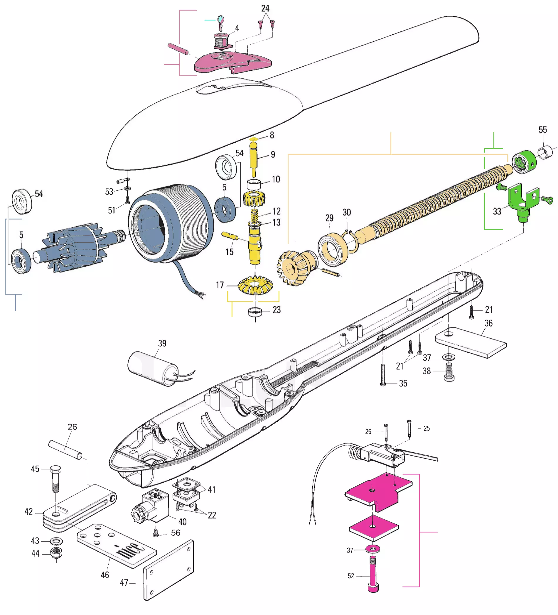 Szervizalkatrészek, vezetési séma Nice Nice Pluto 5015 (PL5015)