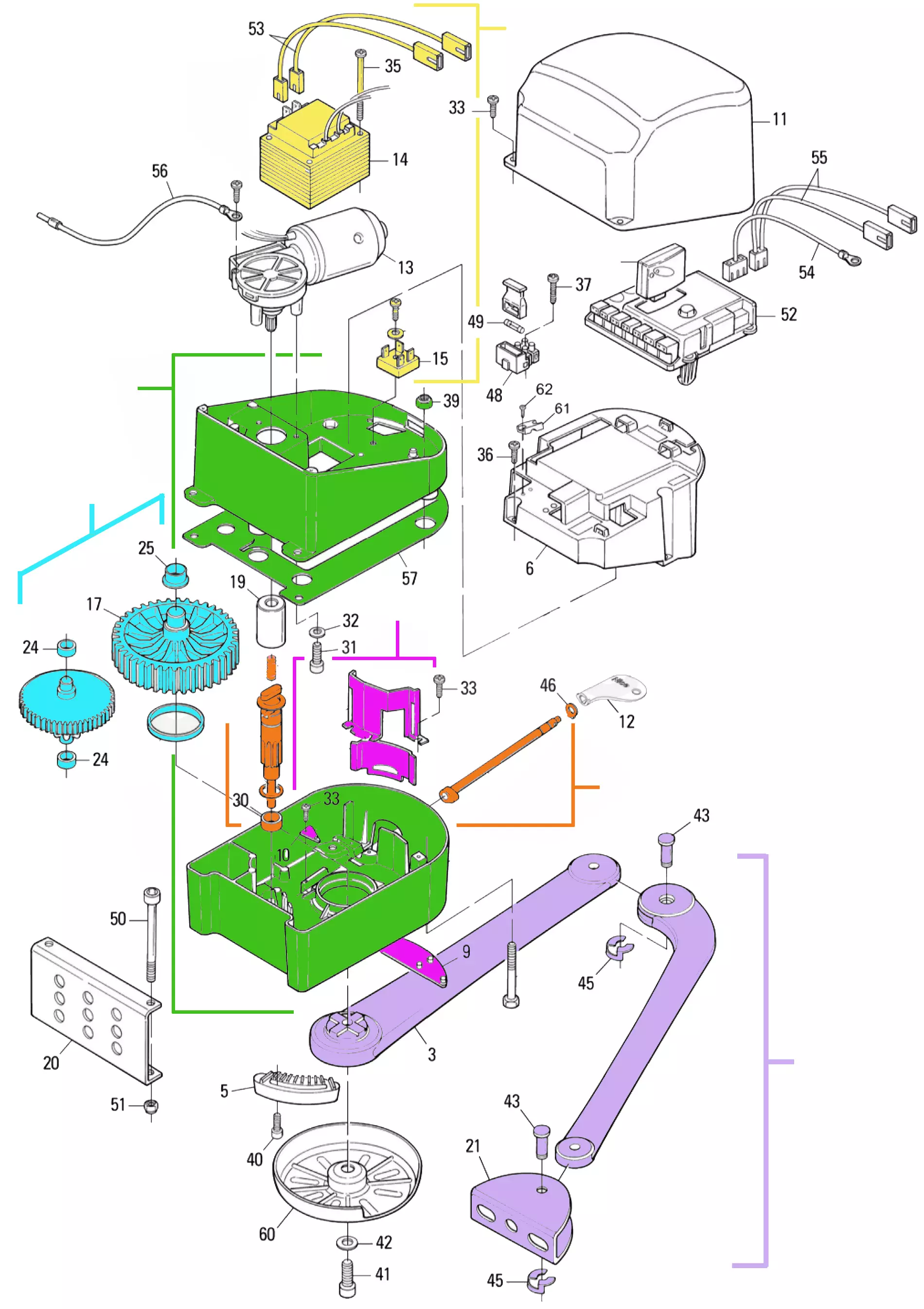 Szervizalkatrészek, vezetési séma Nice Nice Pop 7024 (PP7024)