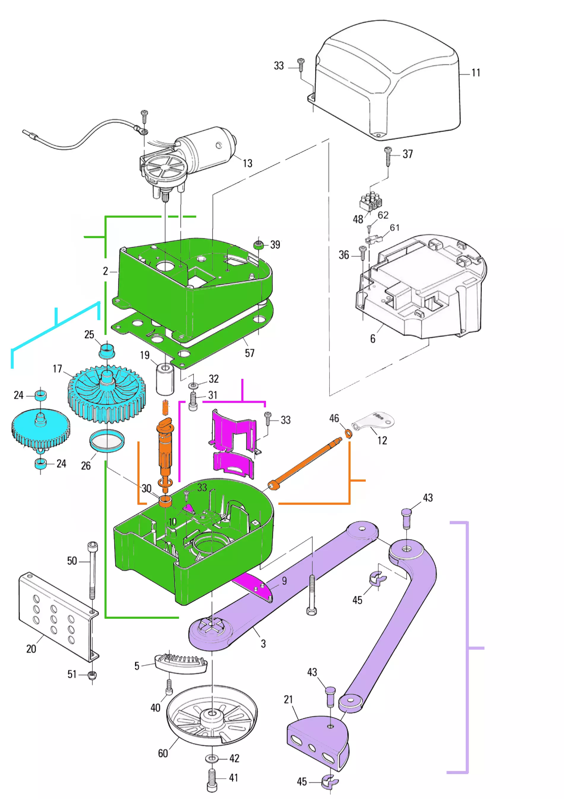 Szervizalkatrészek, vezetési séma Nice Nice Pop 7224 (PP7224)