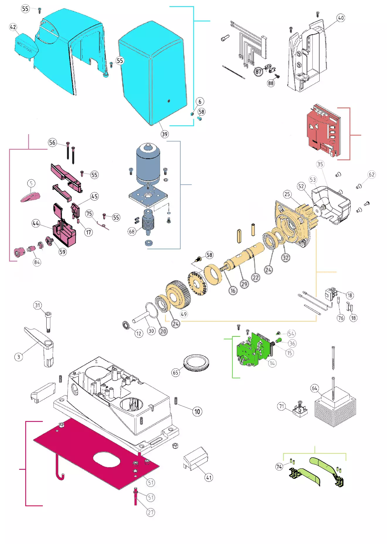 Szervizalkatrészek, vezetési séma Nice Nice Road 400 R10