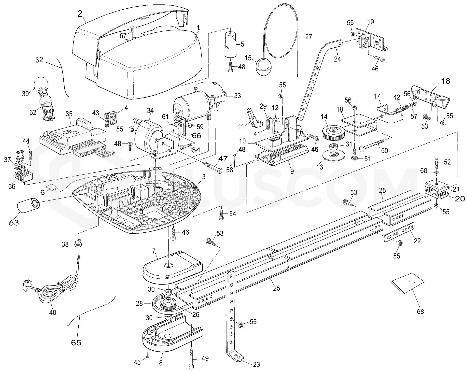 Szervizalkatrészek, vezetési séma Nice Nice Spin 6040 (SN6040)