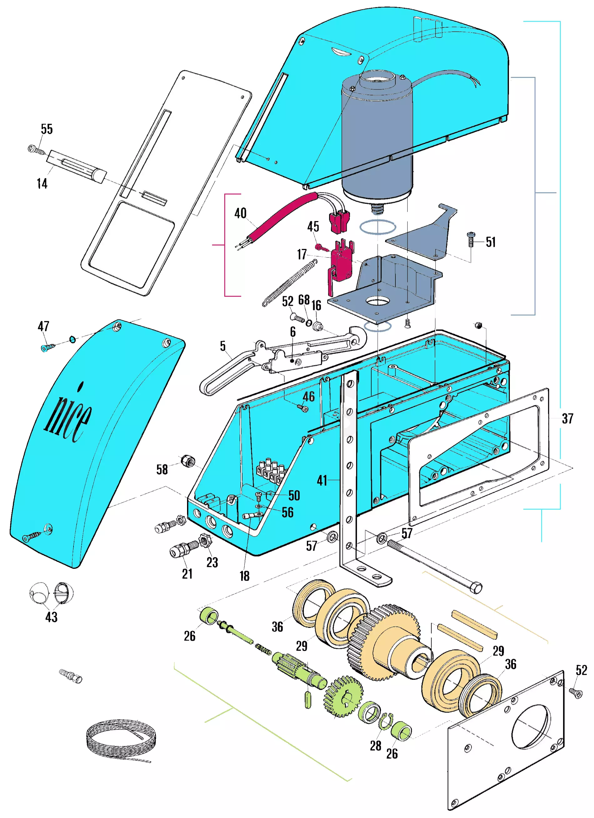 Szervizalkatrészek, vezetési séma Nice Nice Sumo 2010 (SU2010)