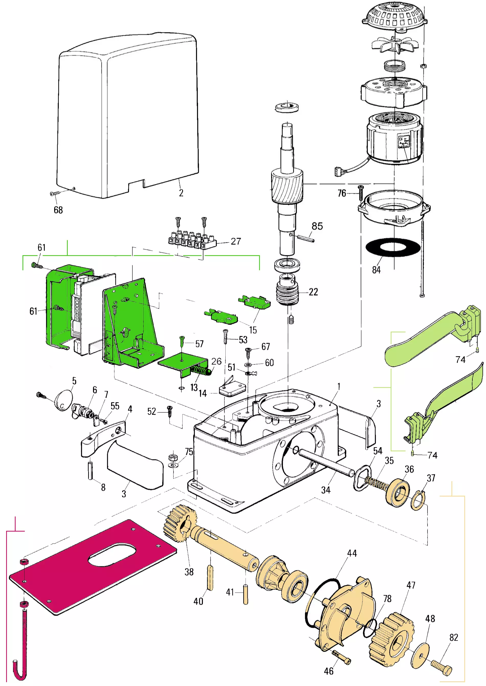 Szervizalkatrészek, vezetési séma Nice Nice Thor 1561 (TH1561)