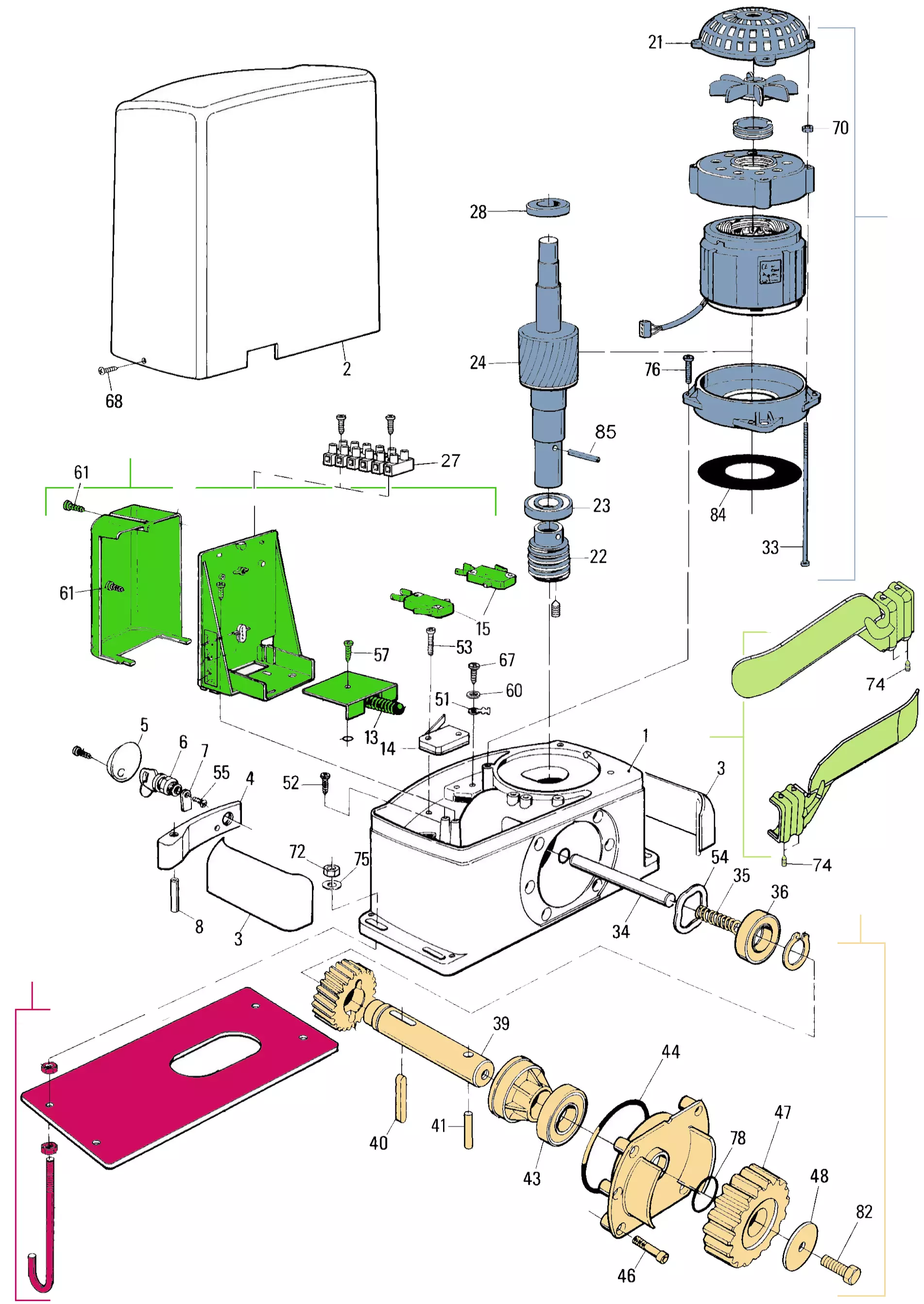 Szervizalkatrészek, vezetési séma Nice Nice Thor 2261 (TH2261)