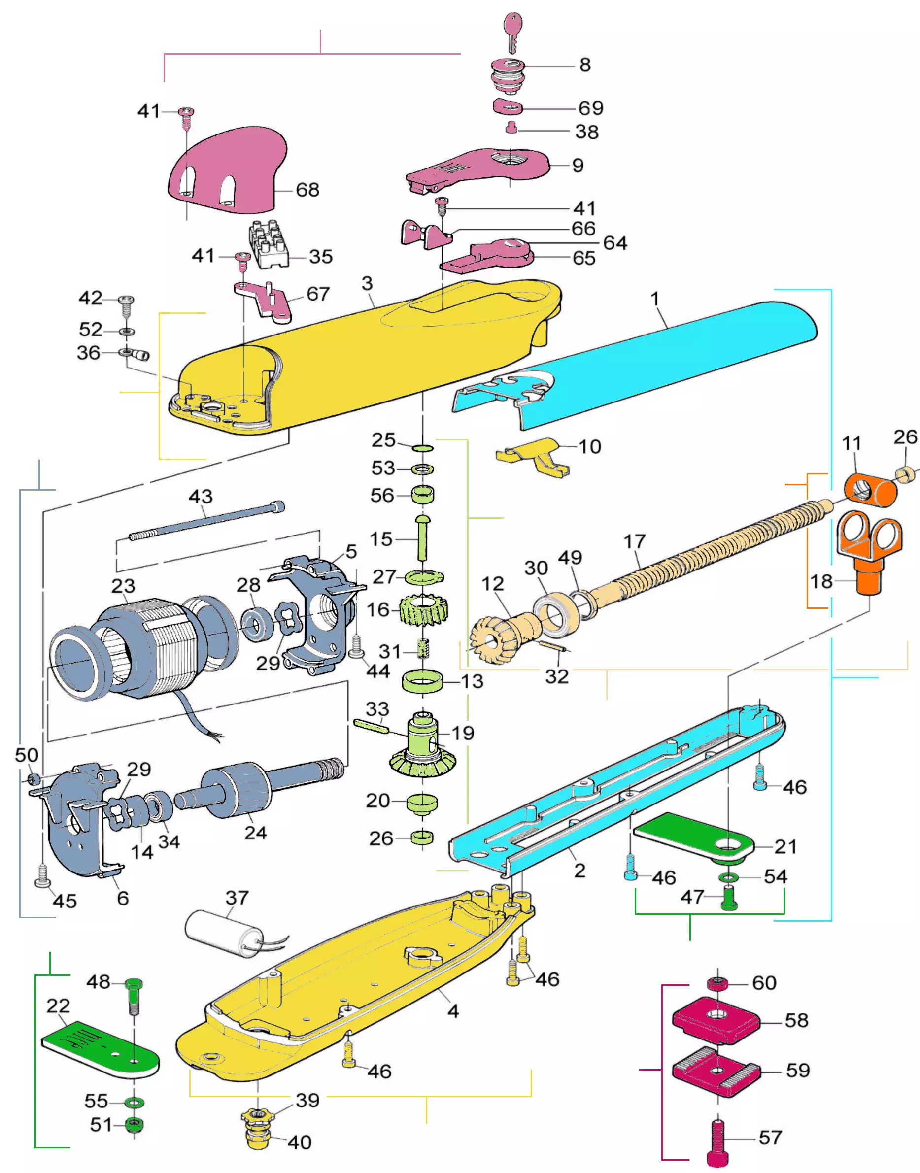 Szervizalkatrészek, vezetési séma Nice Nice Wingo L (WG4010)