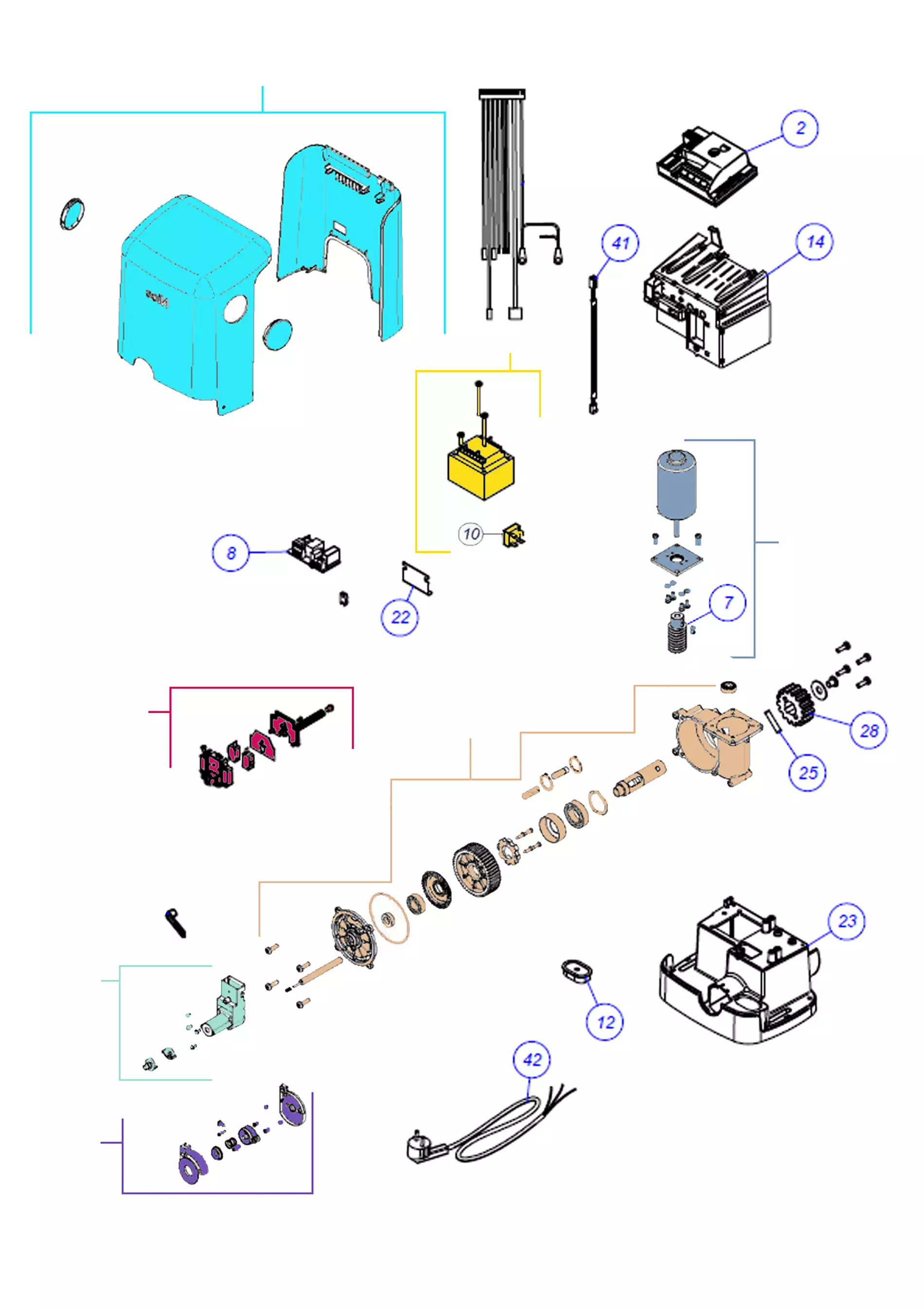 Szervizalkatrészek, vezetési séma NiceHome NiceHome Filo 600 R10